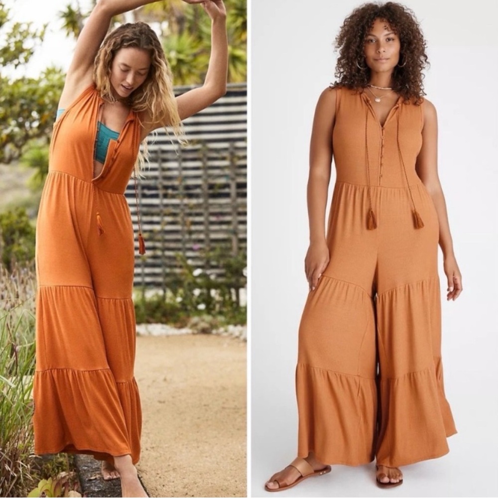 Anthropologie Marina‎ Tiered Wide Leg Jumpsuit Med.